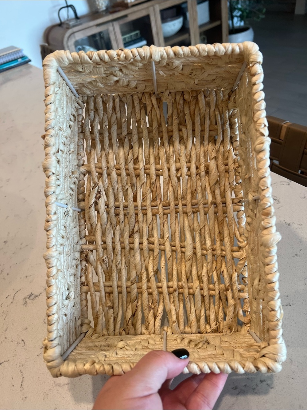 Small Woven Rectangular Storage Basket - Light Natural Color - Picture 6 of 6